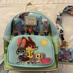 Zootopia Loungefly Backpack with matching Lanyard 
