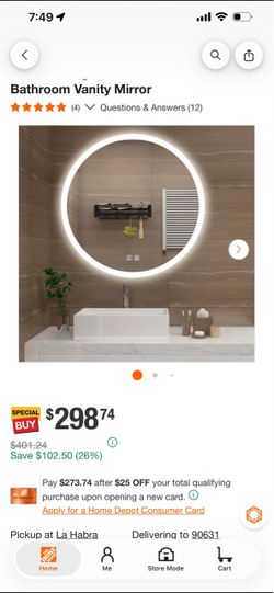 Round LED Backlit Bathroom Vanity Mirror