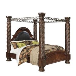 North Shore Dark Brown King Canopy Bed

