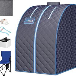 Single Home Sauna Portable Steam Sauna with 1000W and 2.6L Steam Generator, Fast Heating with Remote Control for Relaxing Personal Sauna Tent (Black)