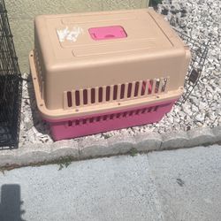 Modern Pink And Beige Dog Cage