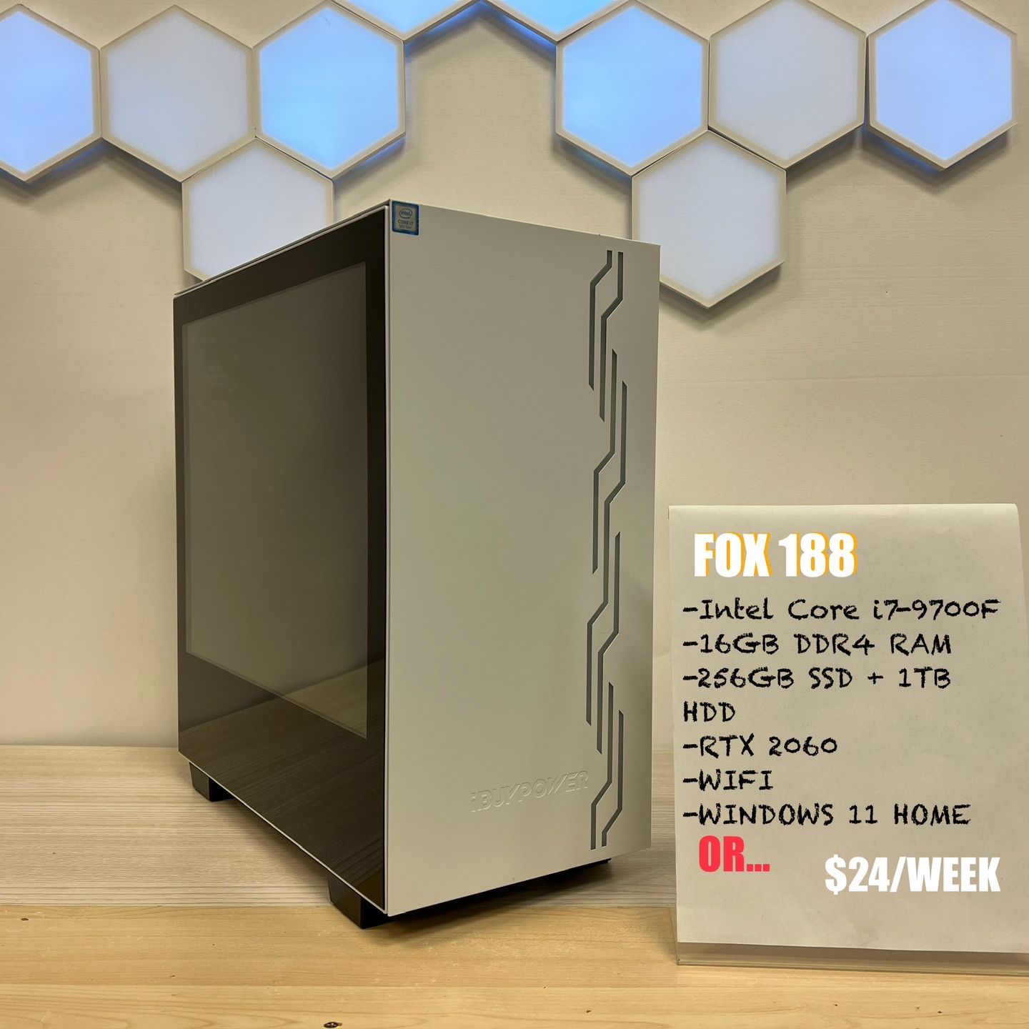 🦊VALUE FOX 188🦊 INTEL CORE I7-9700F RTX 2060 16GB DDR4 256 GB SSD + 1TB HDD WiFi WINDOWS 11 HOME