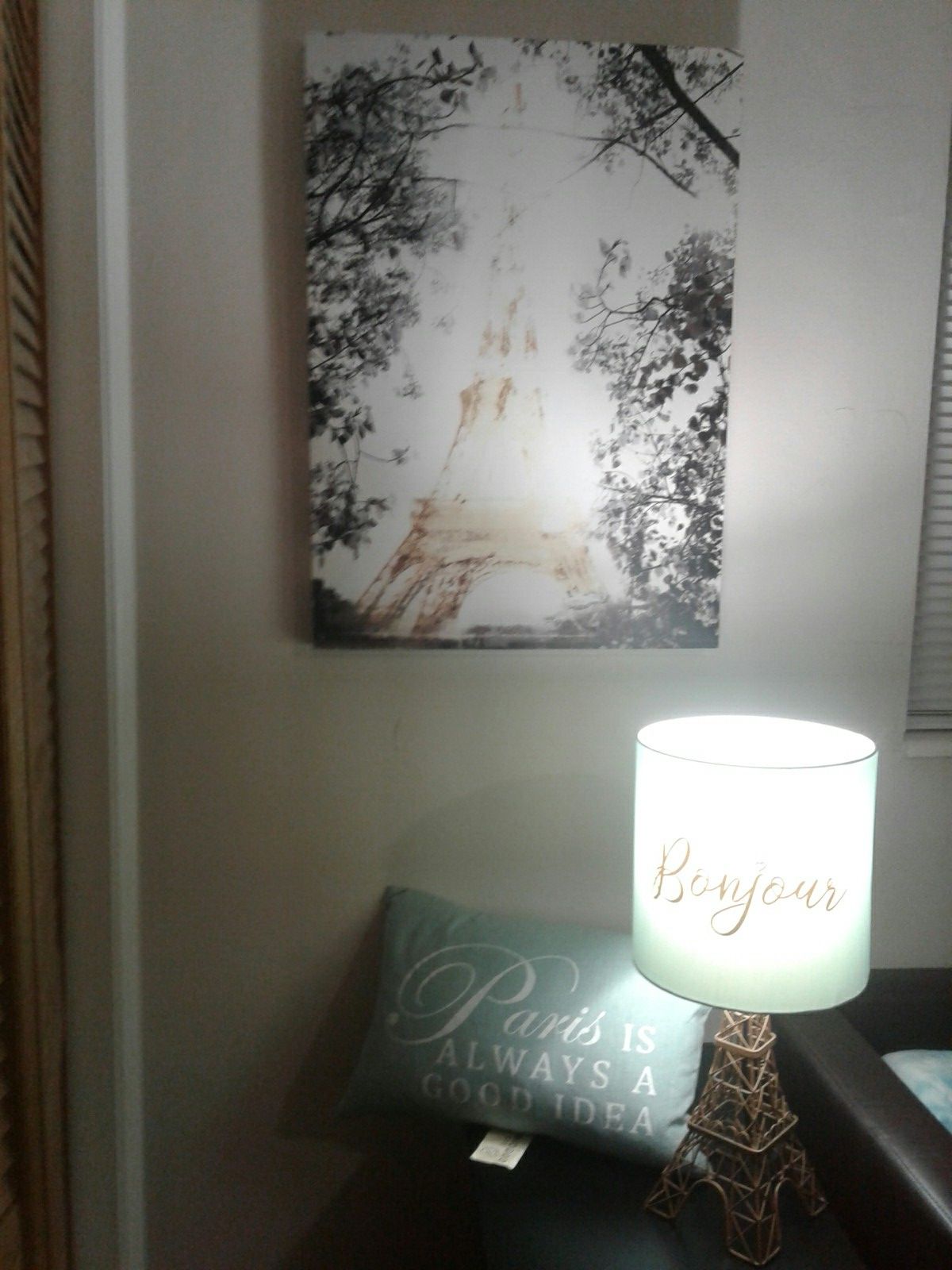 Paris Canvas, Lamp, Pillow Decor