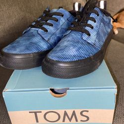 TOMS Carlito Majolica Blue Tie Dye Ripstop Size 5 Youth