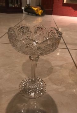 Vintage Candy Dish clear Press Glass