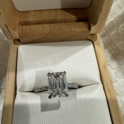 1.25 Carat Moissanite Ring With 18 Karat White Gold