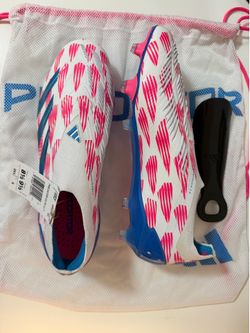 Adidas Predator Elite FG Soccer Cleats – White/Blue/Pink – US Men’s 8.5 – Brand New