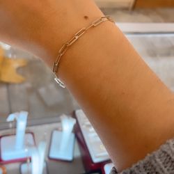 14k Paperclip Bracelet 