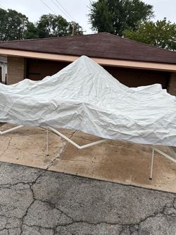 White Pop-Up Canopy Tent with Frame