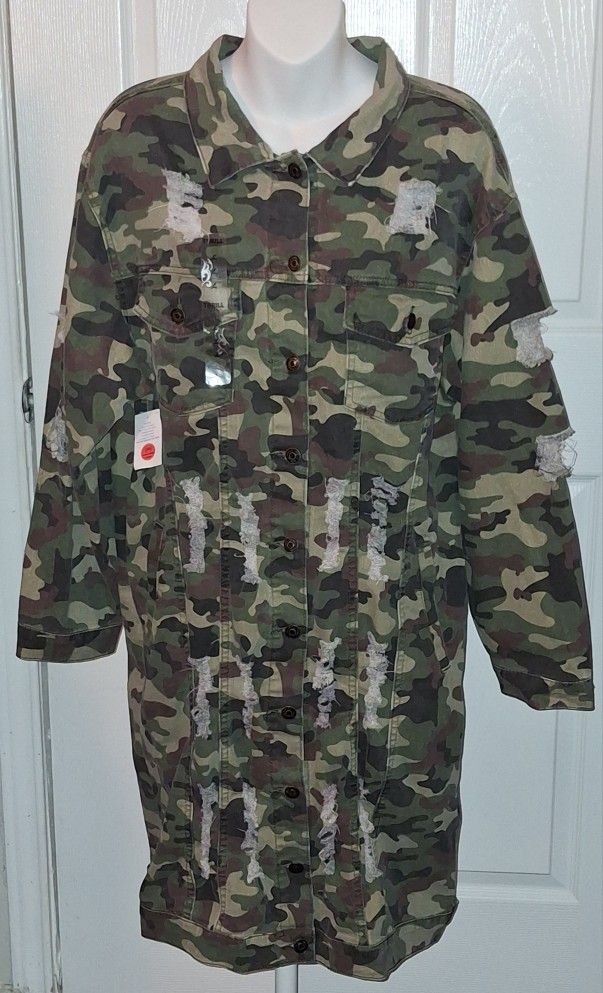 New LONG Jean Camo Jacket