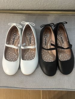 Girls Shoes Size 4 Black , White 