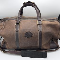 Roots Duffle Bag Heavy Duty Leather Canada Brown Weekender Travel