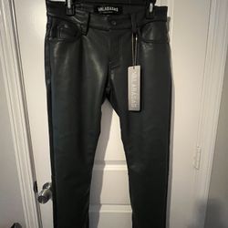 Dark Green Valabasas Leather Pants 