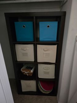 Dark Brown 8-Cube Storage Shelf Unit
