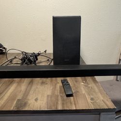 Samsung Sound Bar With Subwoofer And Remote 