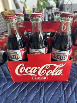 Coca-Cola Super Bowl XXXIII 1999 Glass Bottle 6-Pack – Miami – Original Carrier