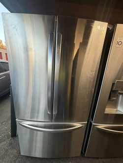 LG FRENCH DOOR WITH ICE MAKER 36"W STAINLESS STEEL REFRIGERATOR 28CUBFT 