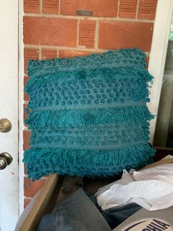 Teal blue outdoor patio Pillow