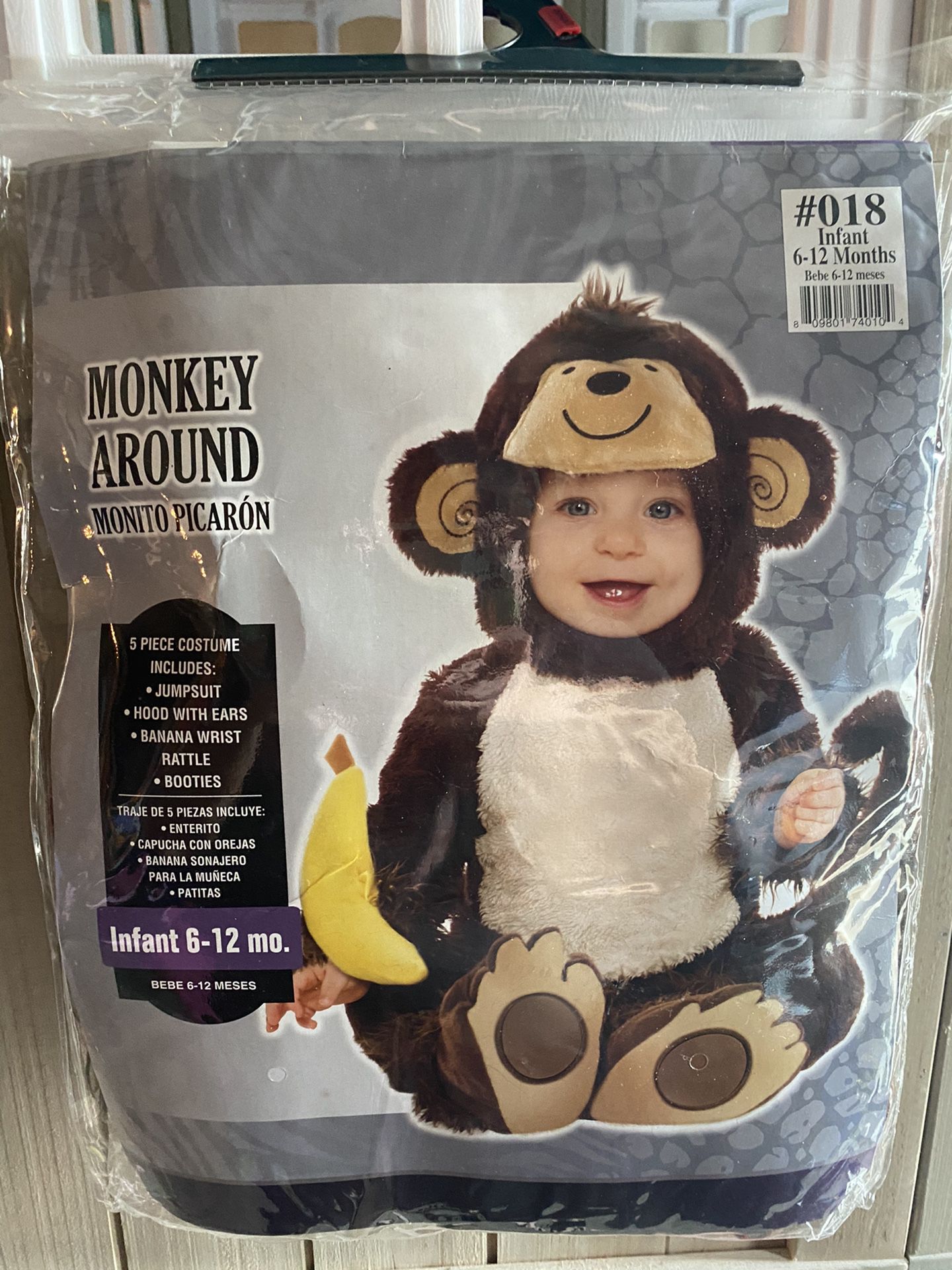 Infant Monkey Costume 6-12 Mo.