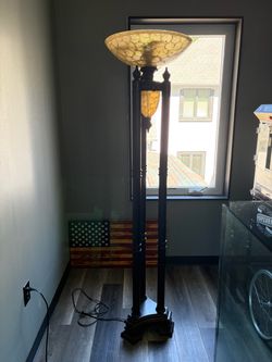 Ornate Floor Lamp Night Light Toscano Torchiere Mansion Italian Look