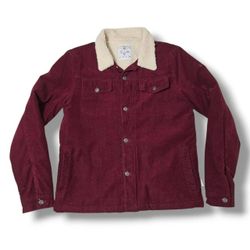 Cold Culture Corduroy Sherpa Collar Button Jacket Mens Medium Grunge Quilted Lined