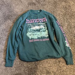 Green and pink long sleeve sweatshirt