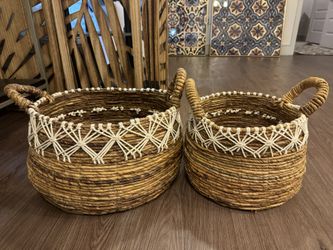2 Woven Baskets 