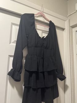 Black ruffle dress