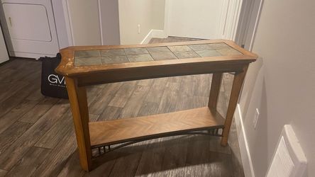 Slate Top Wooden Console Table