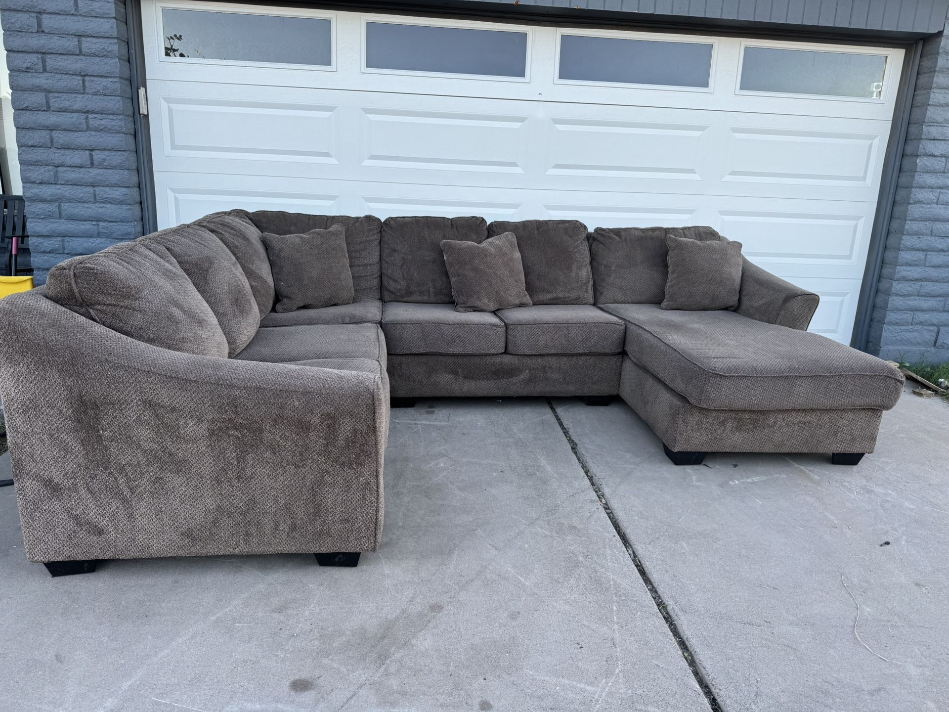 Brown Sectional Sofa Couch Sala 