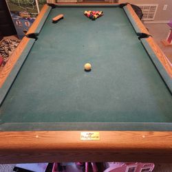 3 Piece Slat Antique Pool Table 