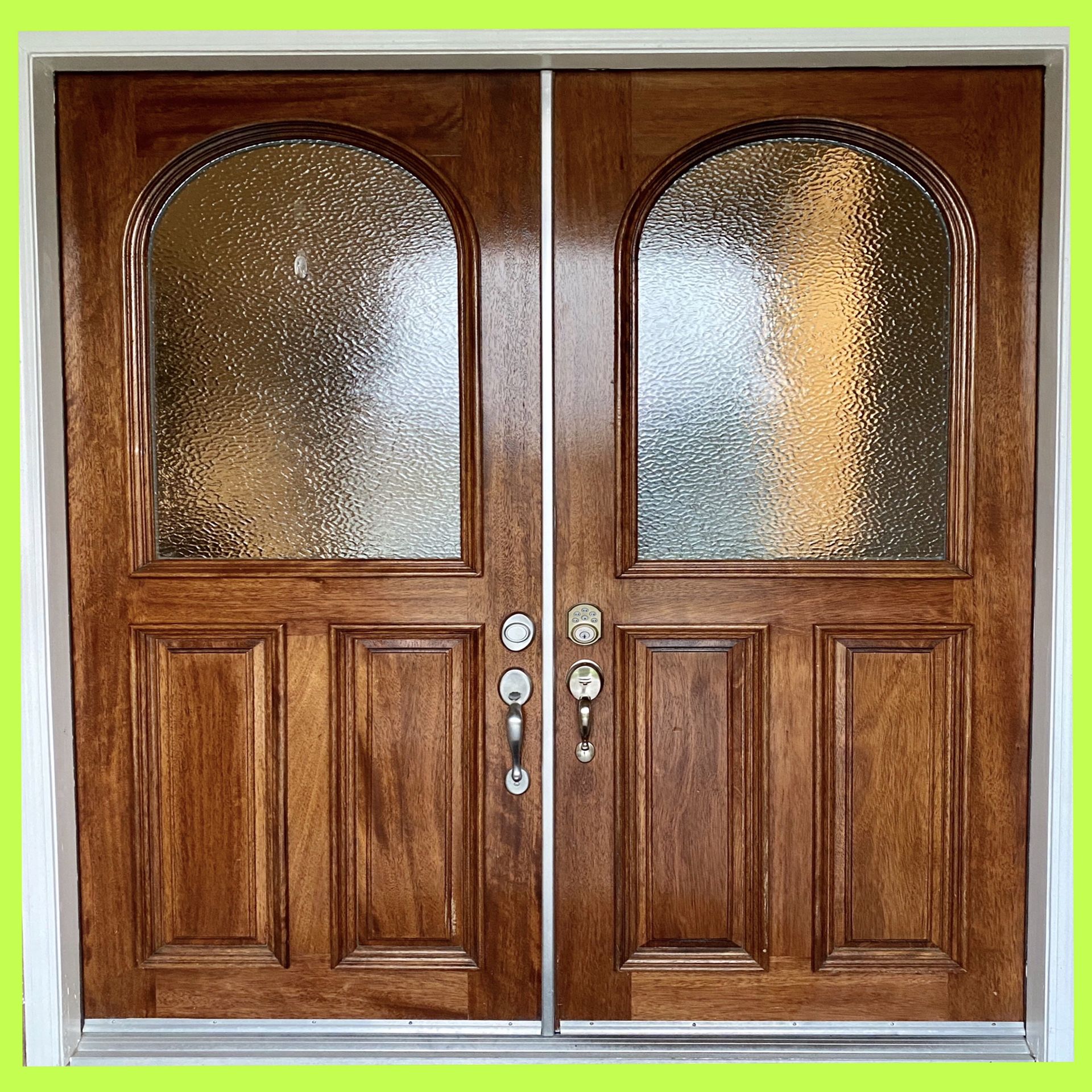 72X96 Sea Glass, Wood Entry Double Doors for Sale in Bakersfield, CA