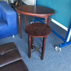 Accent Tables In Good Condition, Dark Wood