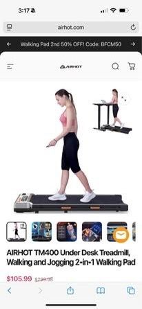 Airhot Walking & Jogging Pad, Orange & Black
