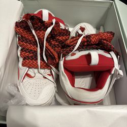 Lanvin Curb, Size 10, Red And White 