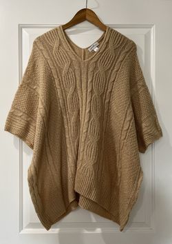 V Neck Poncho Sweater