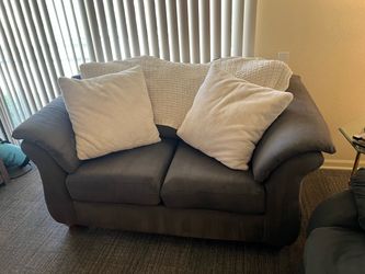 Large Oversized Loveseat Sofa – Gray Microfiber
