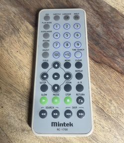 Mintek RC-1700 DVD Player Remote Control.