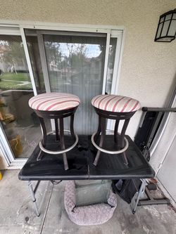 Set of 2 Upholstered Bar Stools