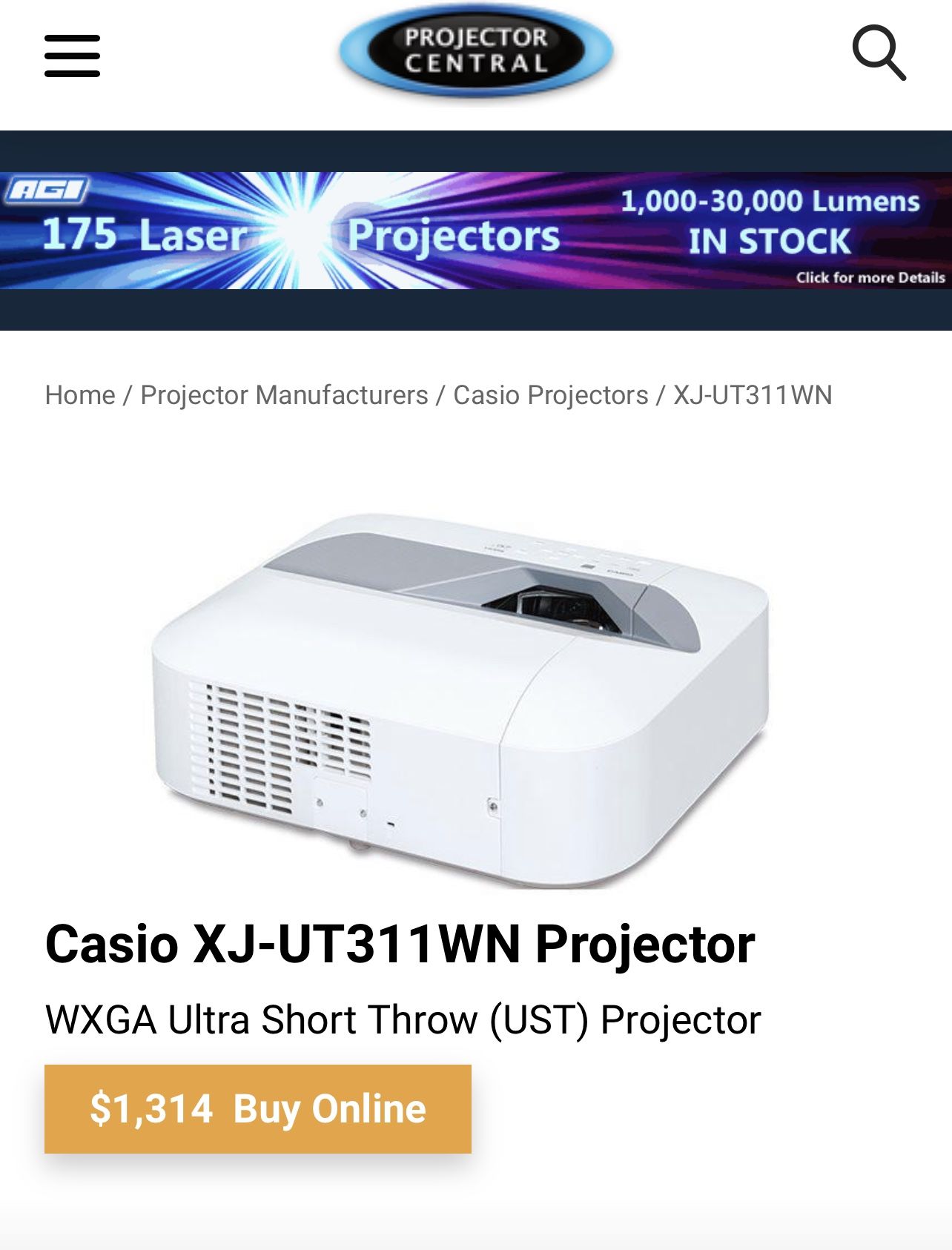 New Casio Short Throw Projector Projectors Screens