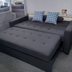 ✅️✅️ Black  sectional sofa  pull out sleep area✅️