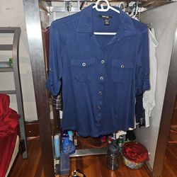 Blue button UP Shirt