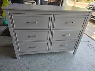 Gray 6-Drawer Double Dresser