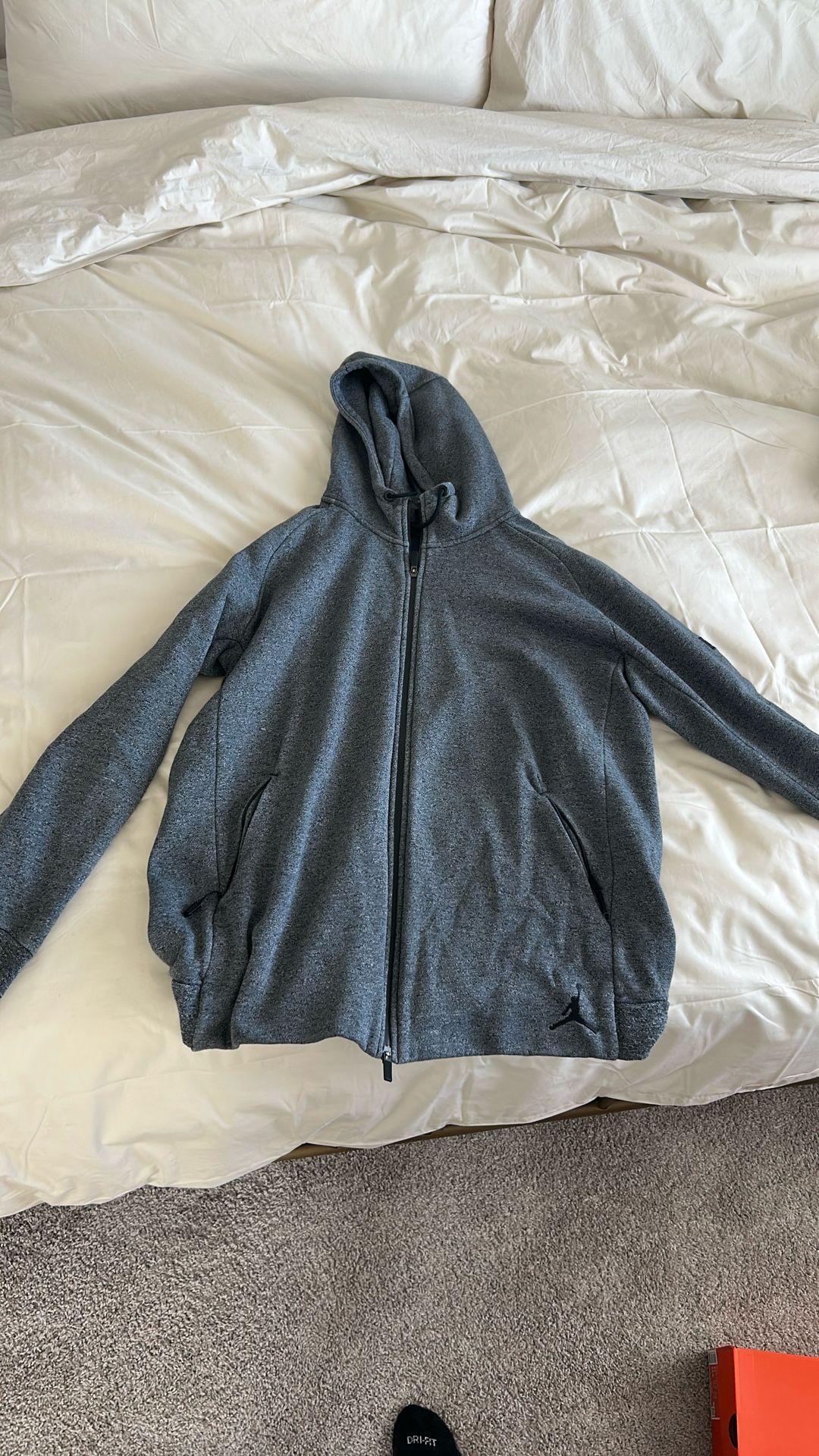Jordan Heathered Grey Zip Hoodie
