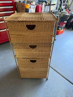 Wicker storage drawer