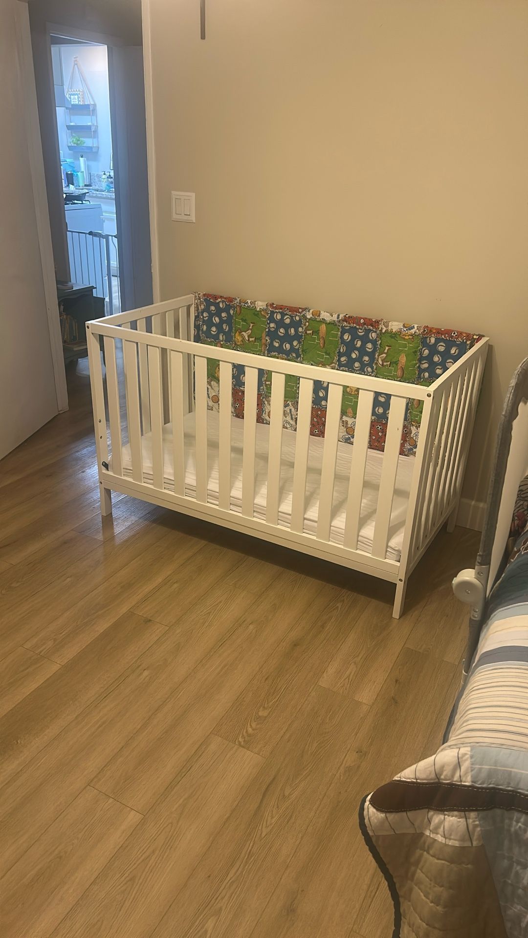 White Wooden Crib Mattress Included If You Would Like.