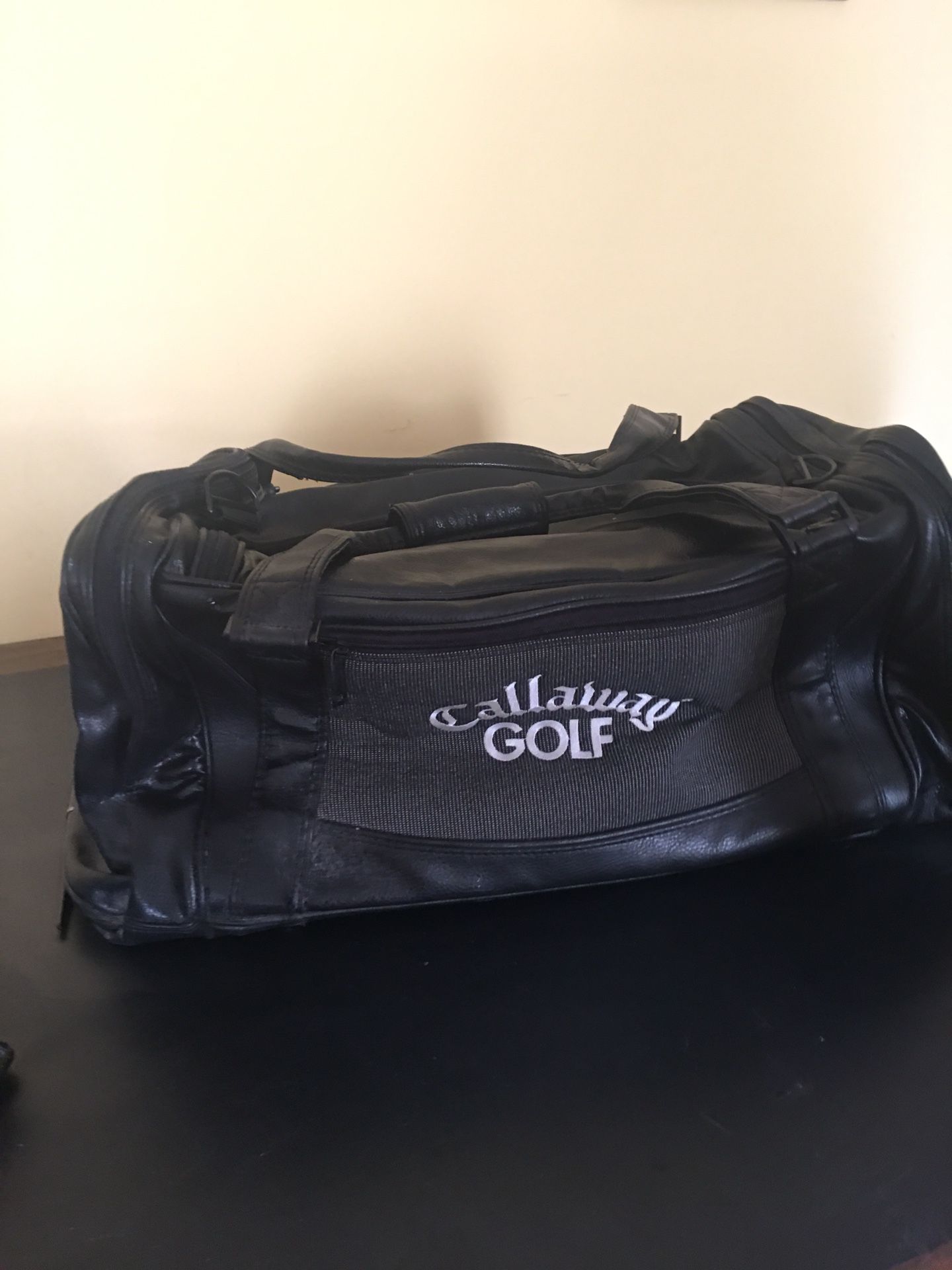 Calloway Black Leather Duffle Bag