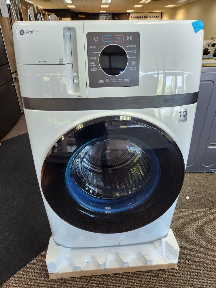 Profile 4.6 cu. ft. Smart UItraFast Electric Washer and Drver combo in White with Ventless Heat Pump fechnology
