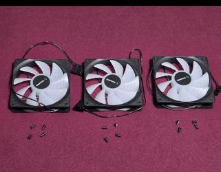 Deepcool 120mm Color LED Desktop PC Case Fan 3 Pack RF 120FS Molex Only Untested