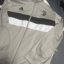 Adidas Juventus Soccer Jacket - Men’s XL- Gray/White/Cream/Black